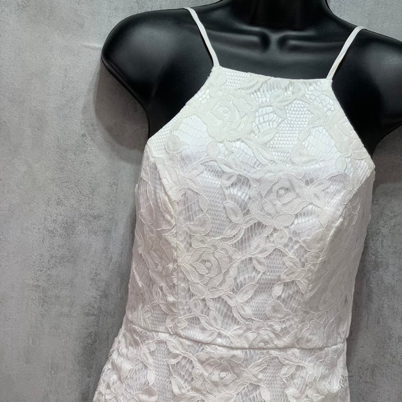 Speechless Ivory Halter Neck Floral Lace Dress XS - Picture 10 of 12